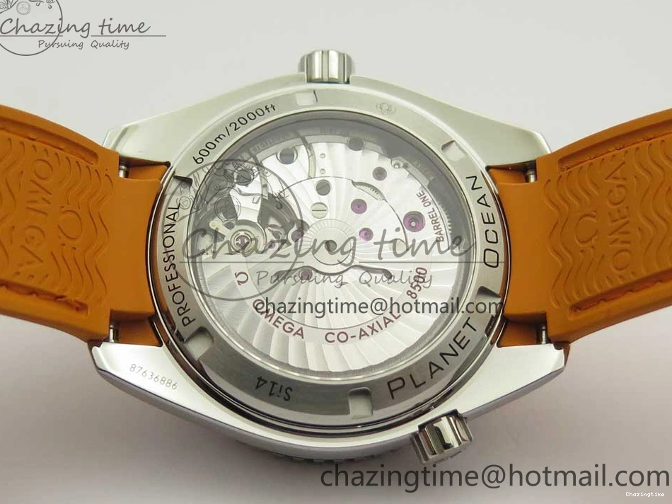 0317 Planet Ocean Professional Orange Bezel 42mm 1:1 VSF Best Edition on Orange Rubber Strap A8500 Super Clone Original 7947